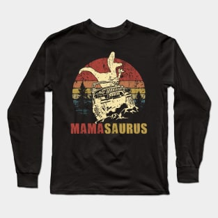 Vintage Jeep T-Shirt Mama Saurus Jeep Mom Gift Long Sleeve T-Shirt